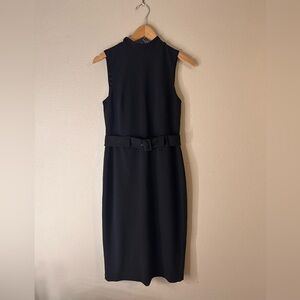 NWT Express Black Mock Neck belted sheath dress